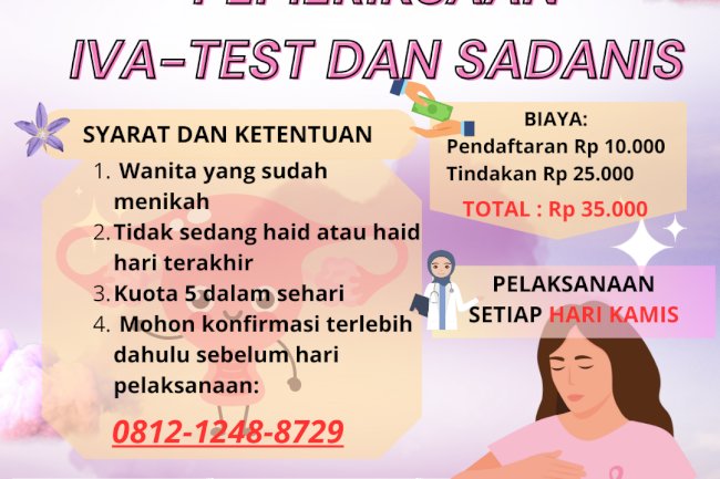 JADWAL PEMERIKSAAN IVA TEST DAN SADANIS