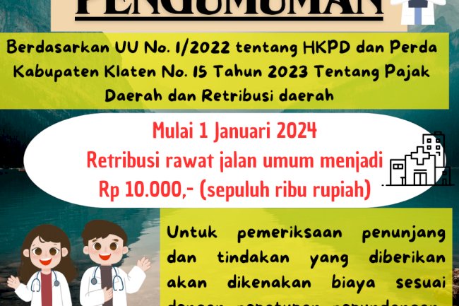 PENERAPAN TARIF RETRIBUSI LAYANAN BERDASARKAN PERDA KAB. KLATEN NO 15 TAHUN 2023